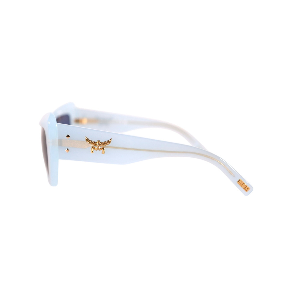 MCM Rectangle Cat Eye Sunglasses - Shiny Light Blue / Smoke - NWT - Picture 3 of 10